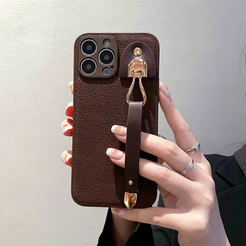 Leather Wrist Case For iPhone Series