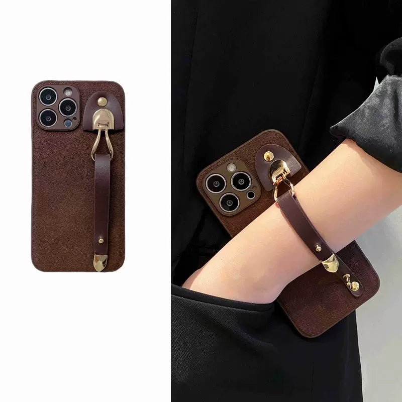 Leather Wrist Case For iPhone Series