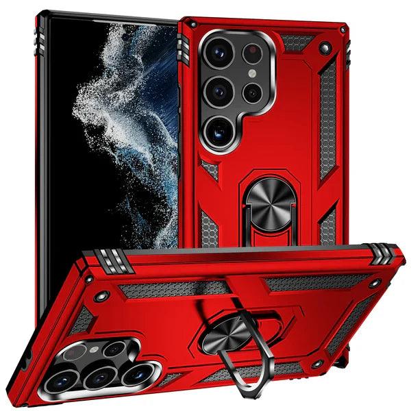 Shockproof S24 Ultra Case with with Metal Ring Bracket - Glamour Gaurd
