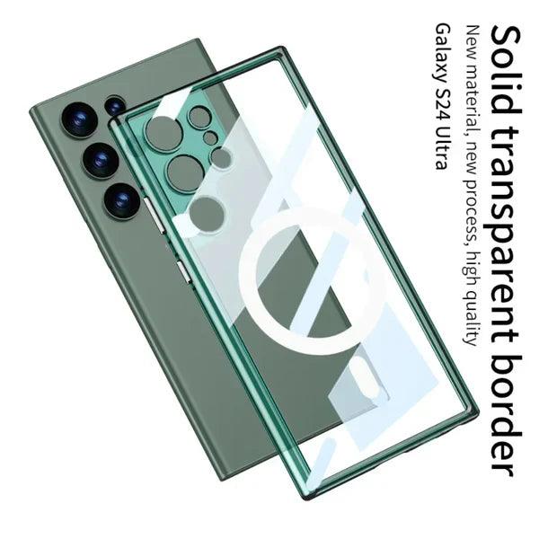 S24 Ultra Shockproof Transparent Magnetic Case - Glamour Gaurd