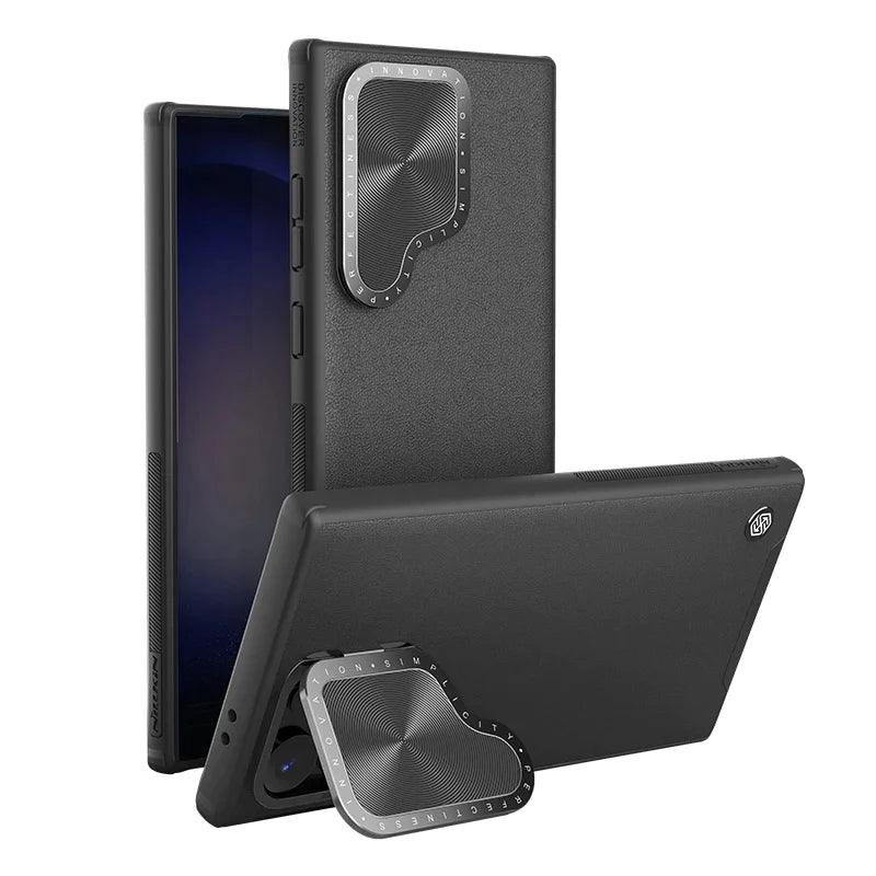 Anti-Drop Leather S24 Ultra Case With Stand - Glamour Gaurd